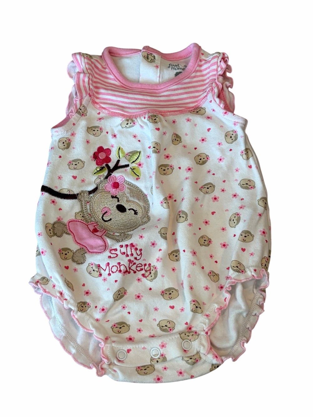 First Moments Silly Monkey Sleeveless Bodysuit – 3 Months